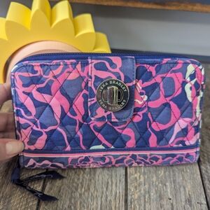 Vera Bradley Pink and Blue Quilted Wallet